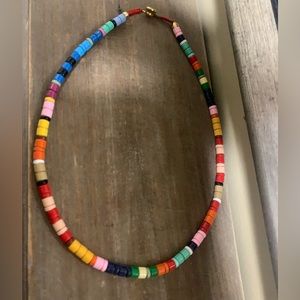 Multi colored bohemian beaded necklace